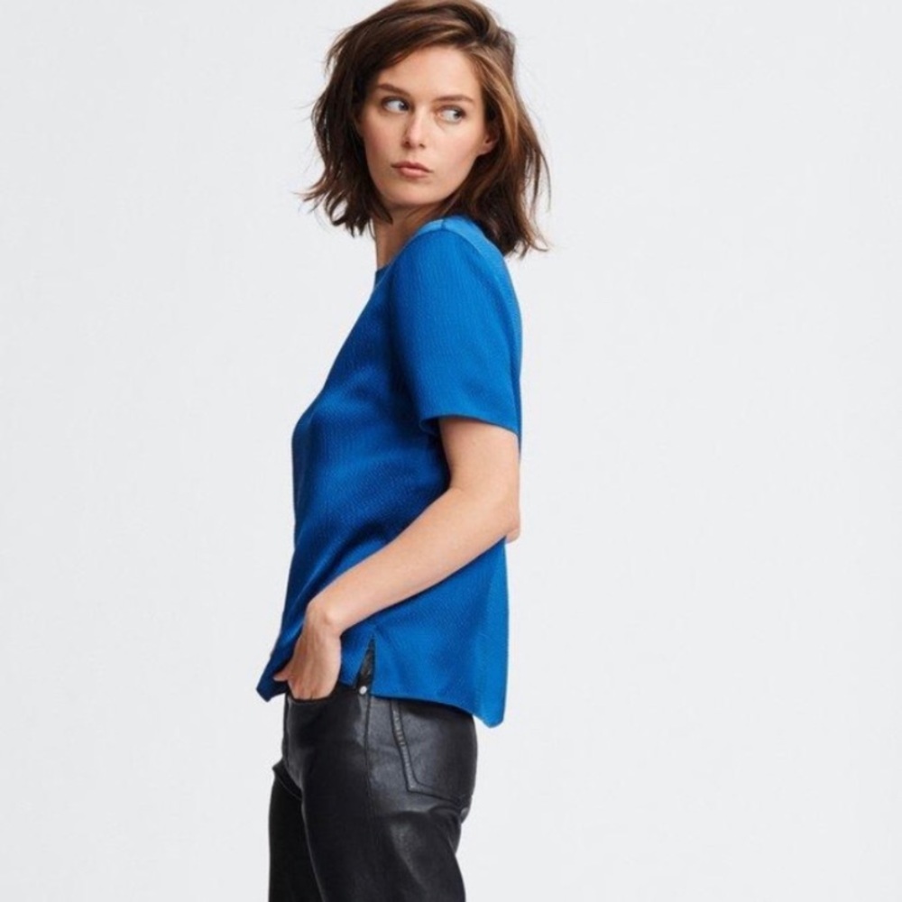 Rag & Bone Blue Paradise Ali Short Sleeve Top XS